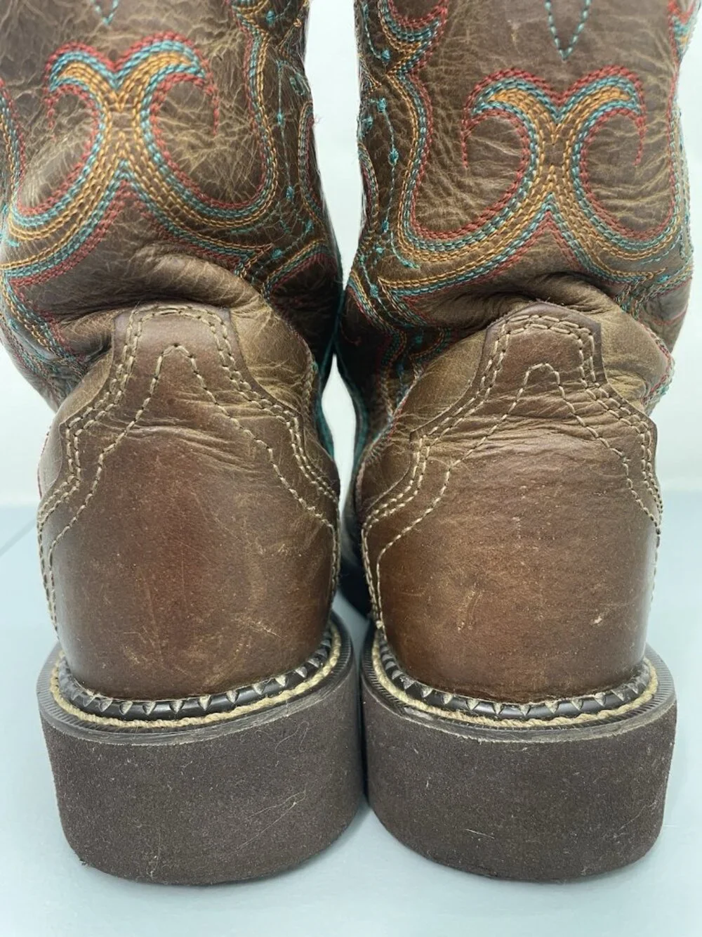 Justin Gypsy Raya Cowboy Boots Western Square Toe Distressed Brown Womens 7 - Picture 9 of 16